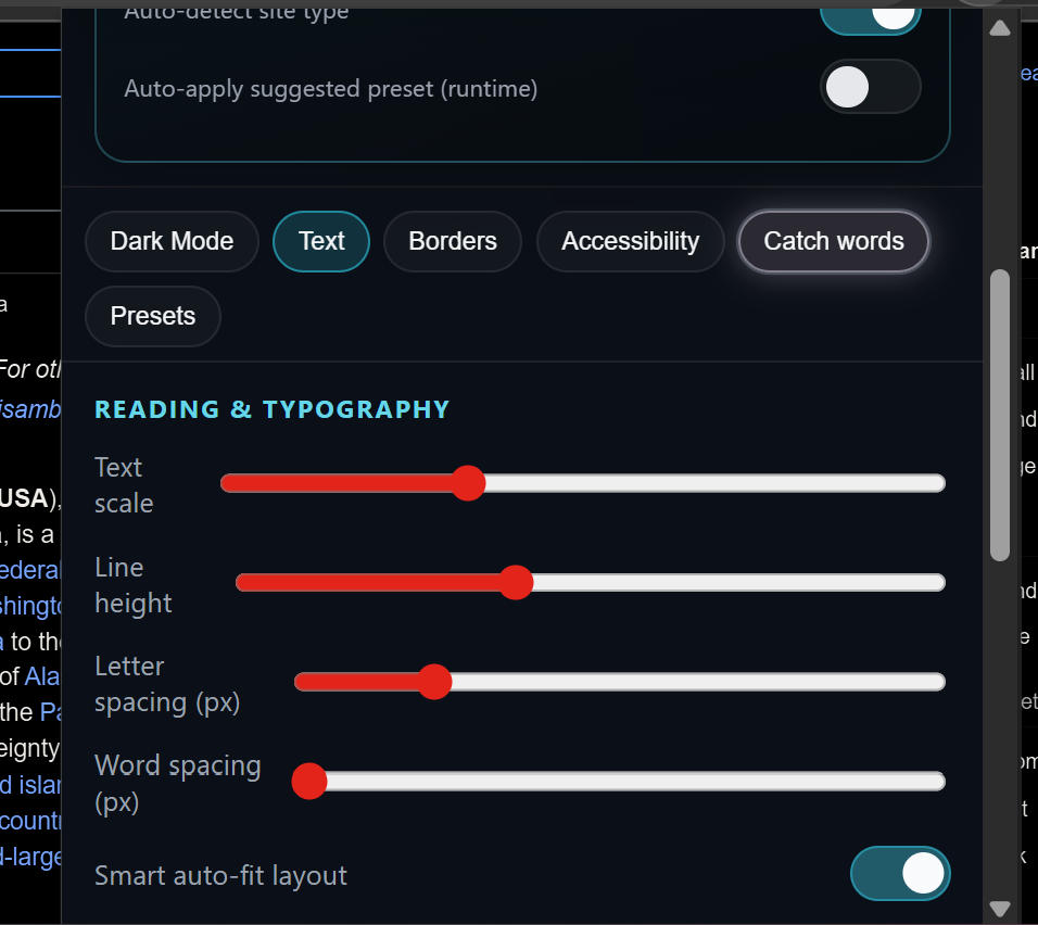 Smart Dark Mode applied to a website with readable contrast